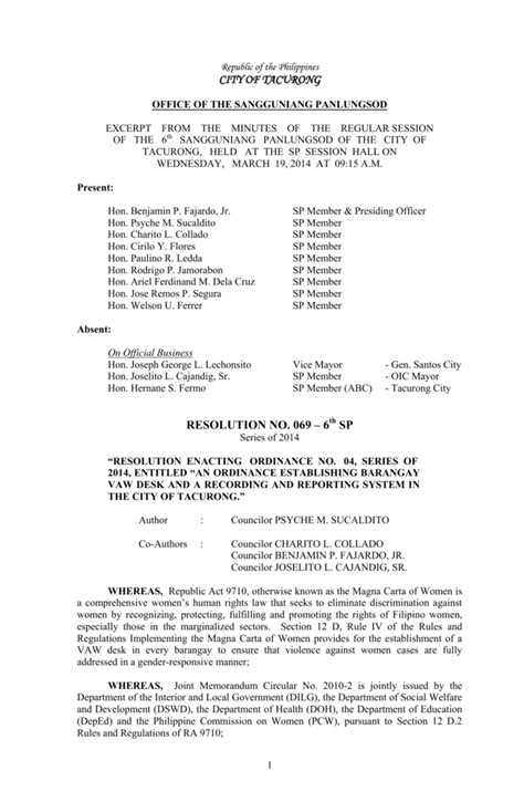 barangay ordinance vawc.